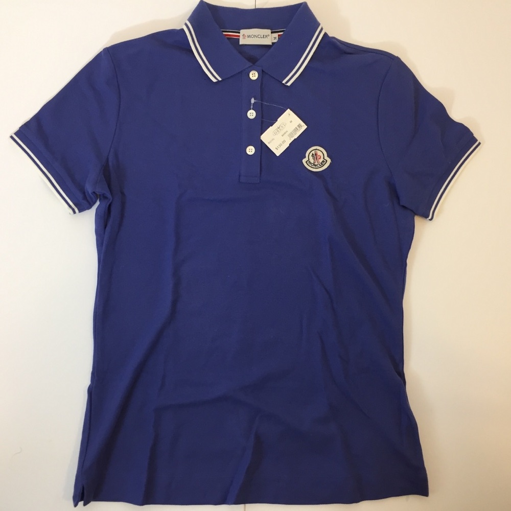 MONCLER Blue Polo Shirt Women’s Medium NWOT